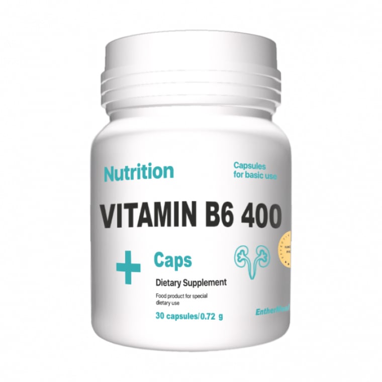 Вітамін B6 AB PRO EntherMeal Vitamin B6 400 + Caps, 30 капсул